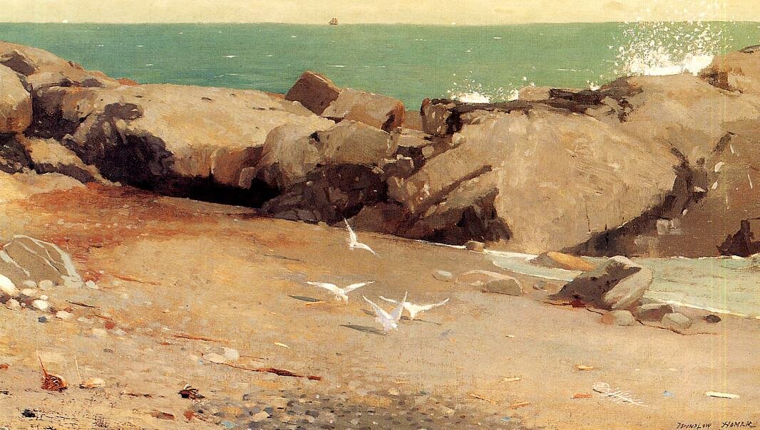 Homer_Winslow_Rocky_Coast_and_Gulls