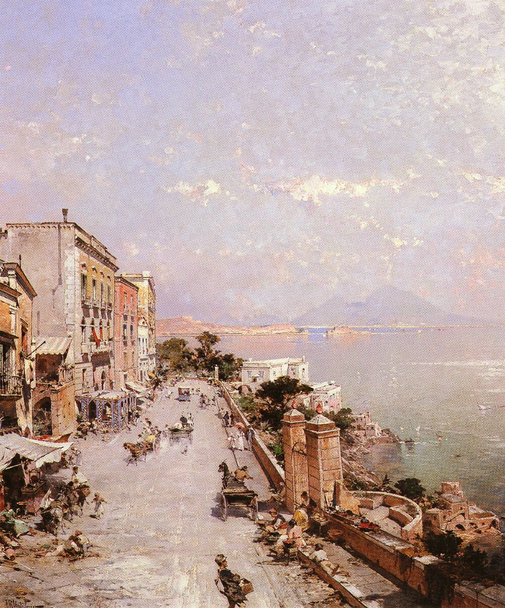 Unterberger_Franz_Richard_(Belgian)_1838-1902_A_View_Of_Posilippo,_Naples_OC_82.5by70