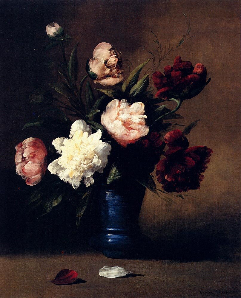 Ribot_German_Theodore_Peonies_In_A_Blue_Vase