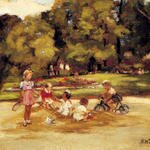 Dupuy_Paul_Michel_Children_Playing_In_A_Park