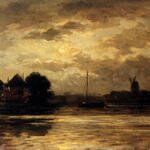 Sadee_Philip_Lodewijk_Jacob_View_Of_The_Spaarne_Haarlem_By_Moonlight